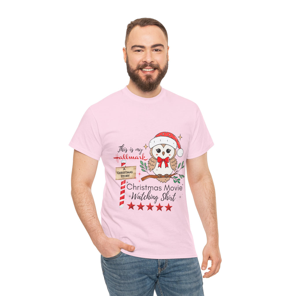 Christmas Movie Watching Shirt — Cute Owl Santa Holiday Tee