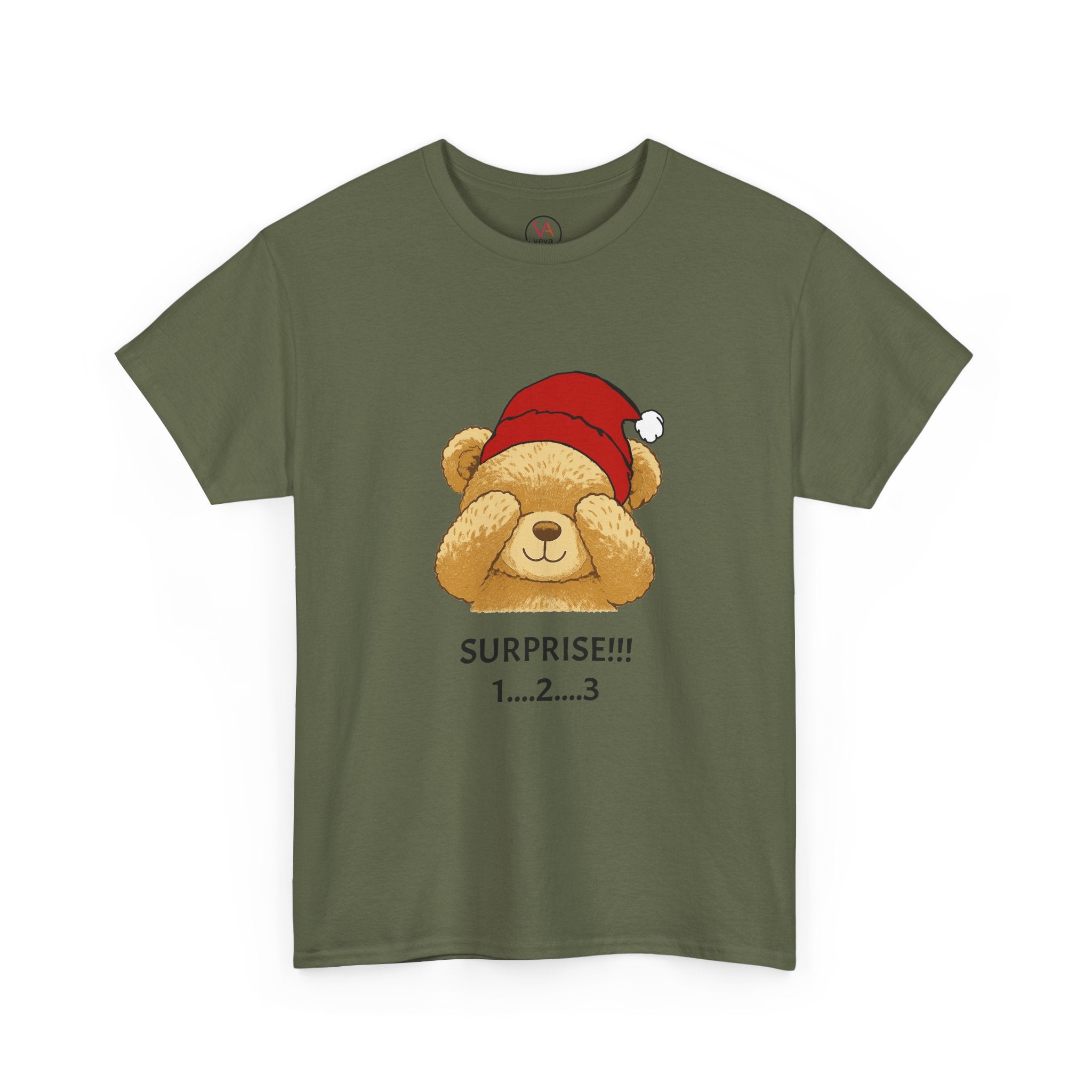 Surprise Bear Christmas Tee — Cute Holiday Bear Graphic T-Shirt