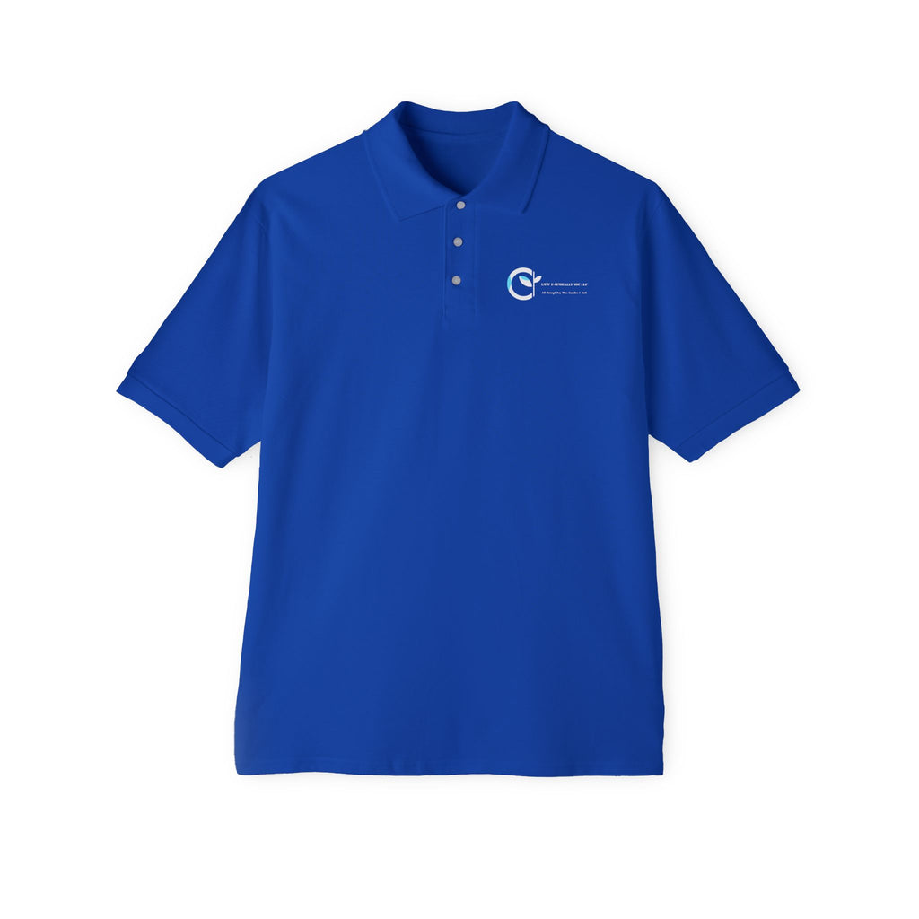 LMW Unisex Polo T-Shirt - Front Only Left Pocket Print - Royal Blue