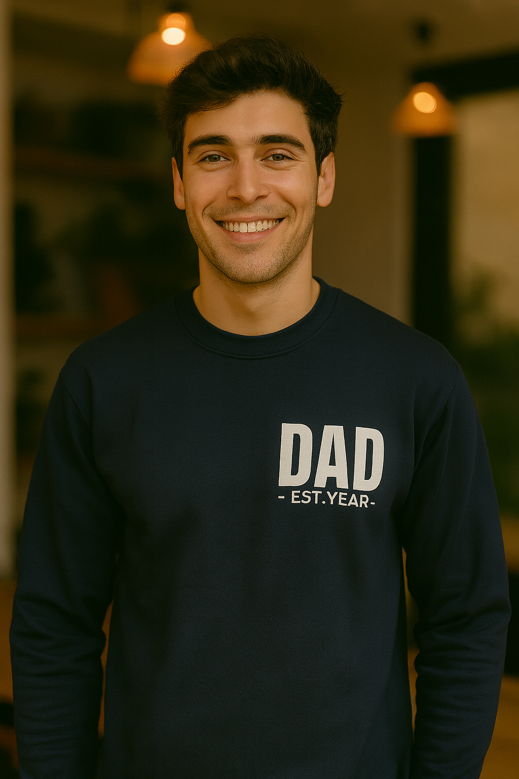 Personalized Dad EST. Year Crewneck Sweatshirt — Custom Father’s Day/New Dad Gift (Add Your Year)