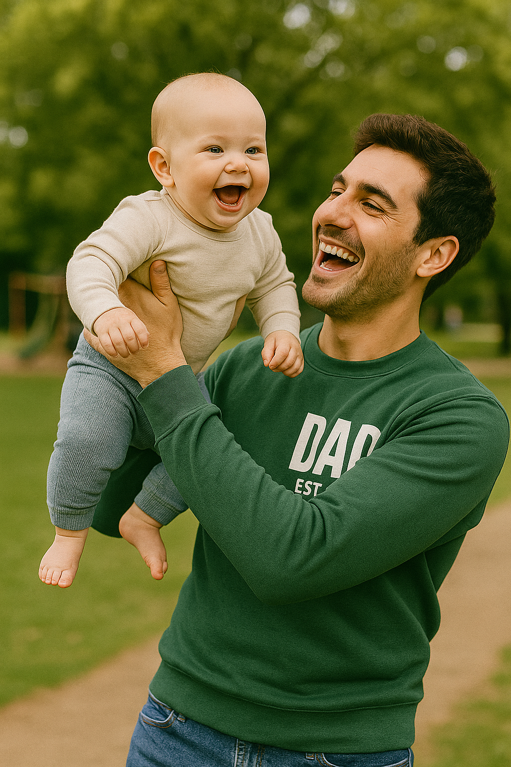 Personalized Dad EST. Year Crewneck Sweatshirt — Custom Father’s Day/New Dad Gift (Add Your Year)
