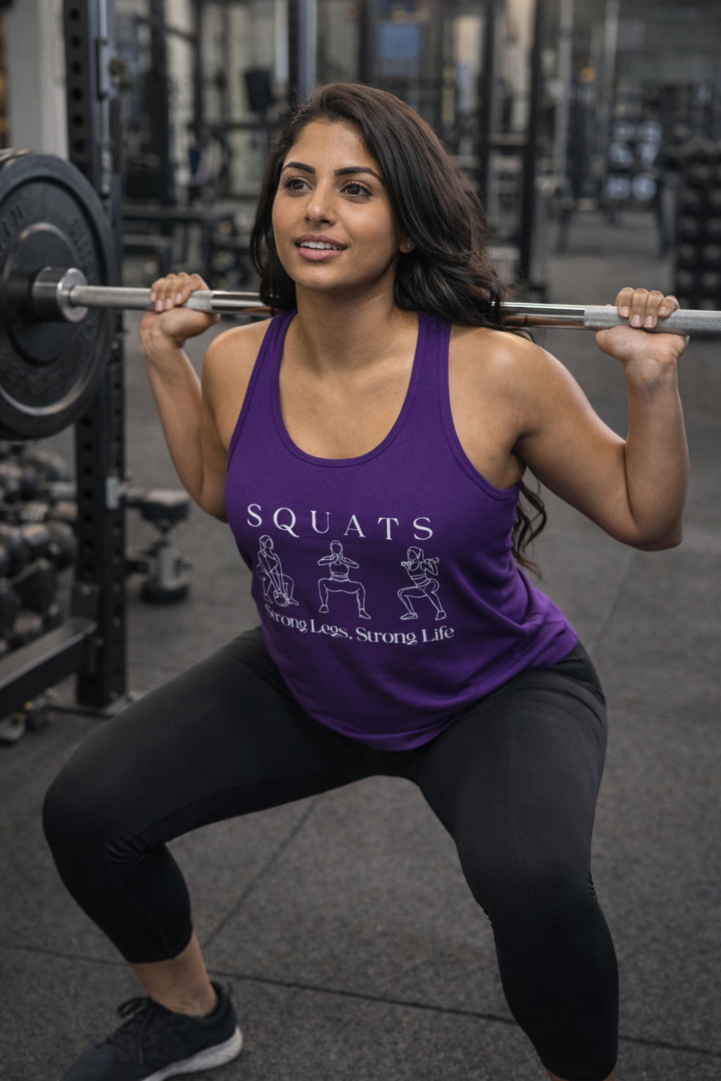 Squats. Strong Legs. Strong Life. – Women’s Racerback Tank