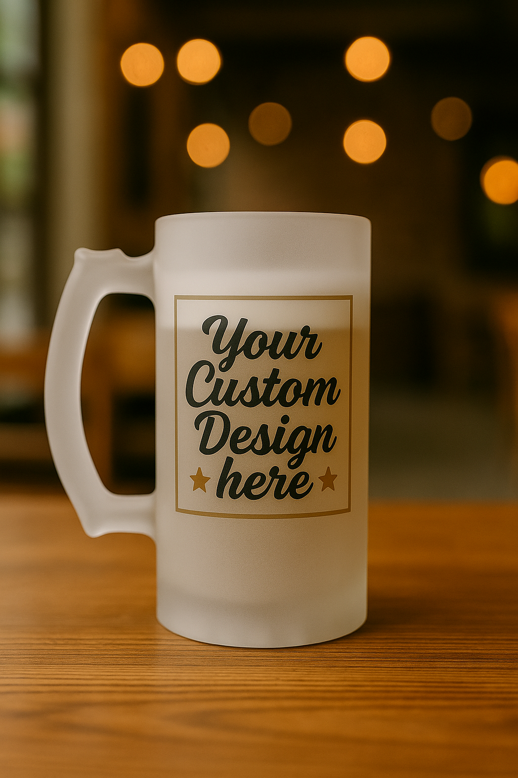 Frosted Glass Beer Mug — Customizable Tall Beer Stein for Parties & Gifts