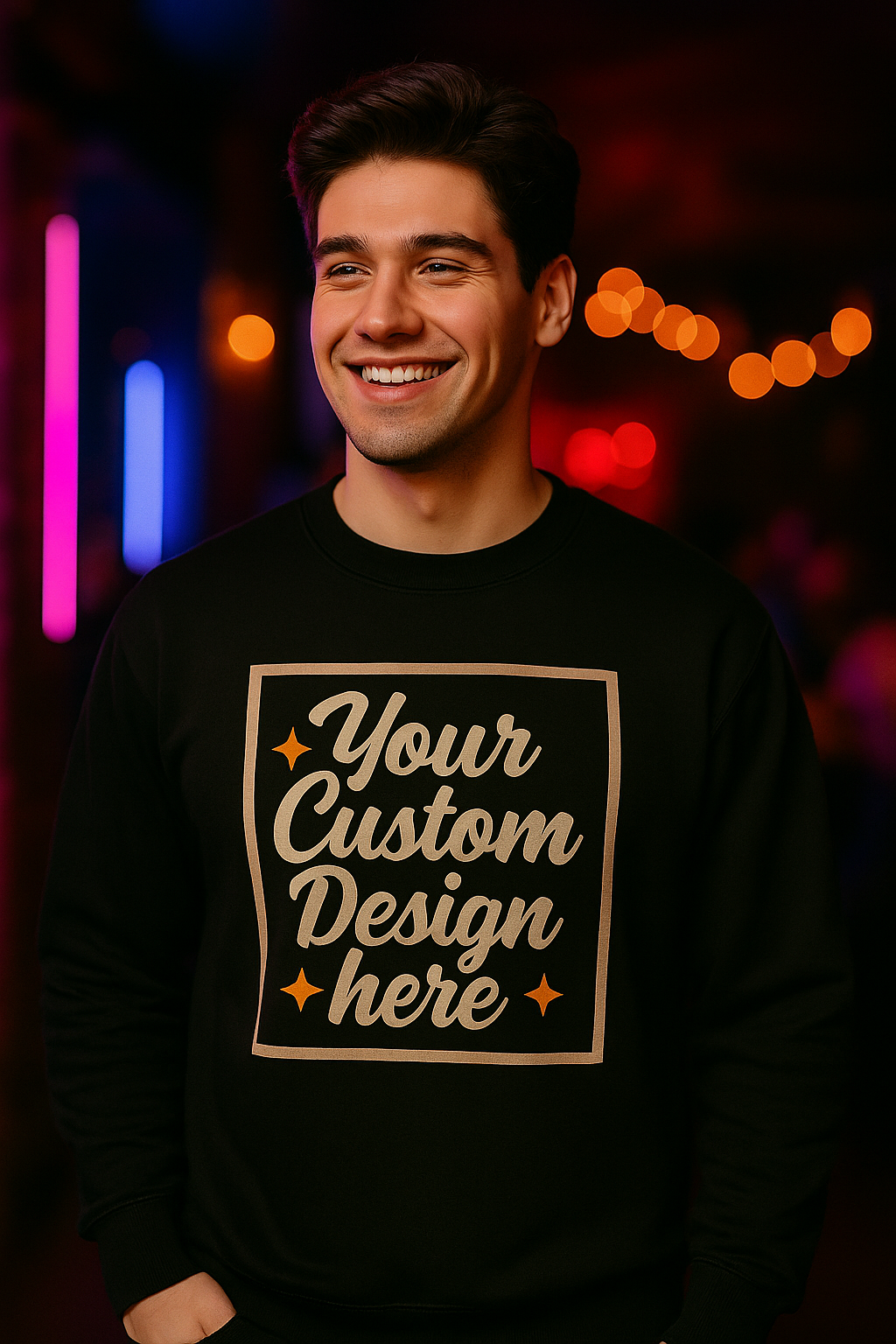 Custom Photo & Text Crewneck Sweatshirt — Personalized Fleece