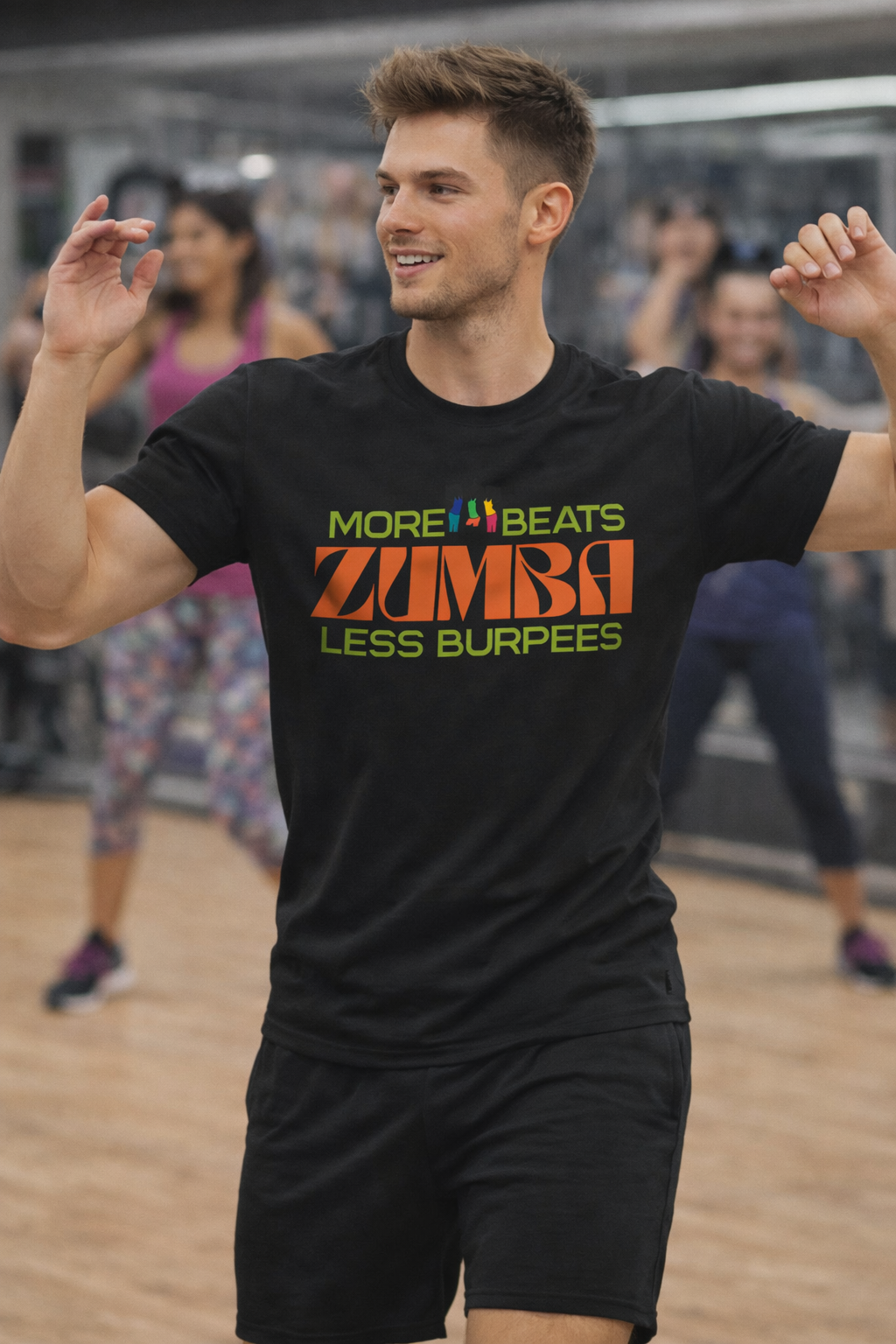 Zumba Tee "More Beats Less Burpees" — Dance Fitness Workout Unisex T-Shirt