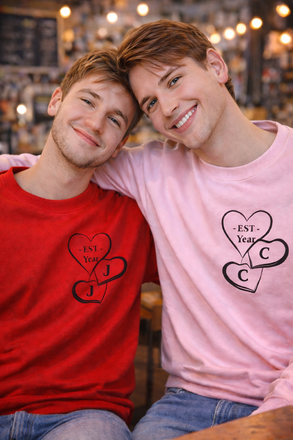 3 Hearts Sweatshirt – Personalized Memory Crewneck with Initials & EST Year