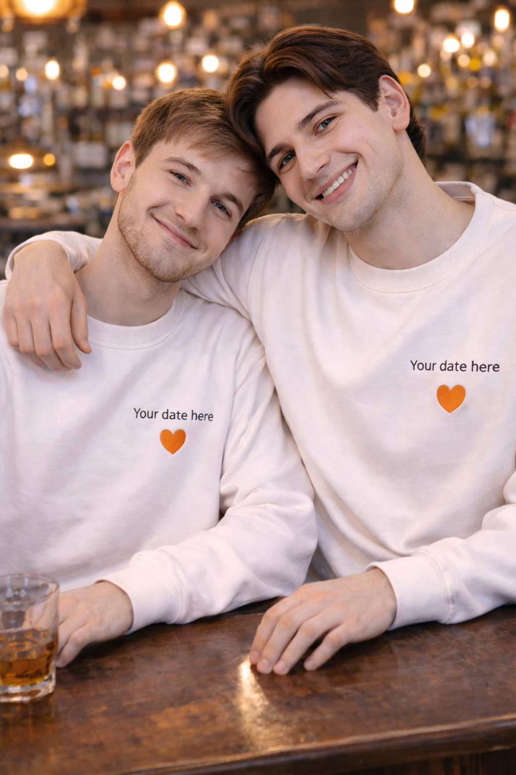 Embroidered Date Heart Crewneck Sweatshirt — Minimal Personalized Gift