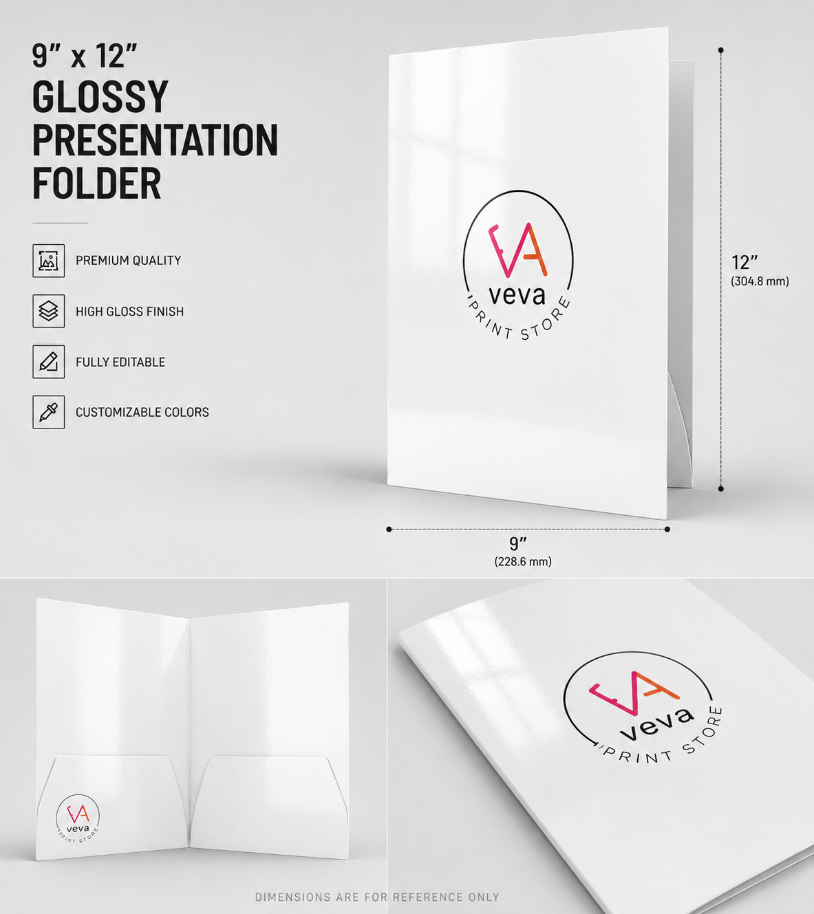 Presentation Folders - 9" X 12" - Standard Glossy