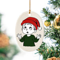 Festive Oval Ceramic Ornament - Cherish Your Holiday Memories