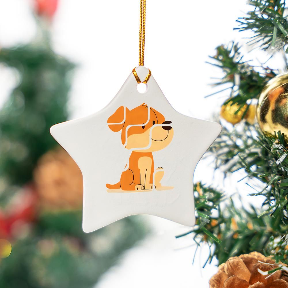 Charming Snoopy-Inspired Puppy Ceramic Ornament for Festive Cheer